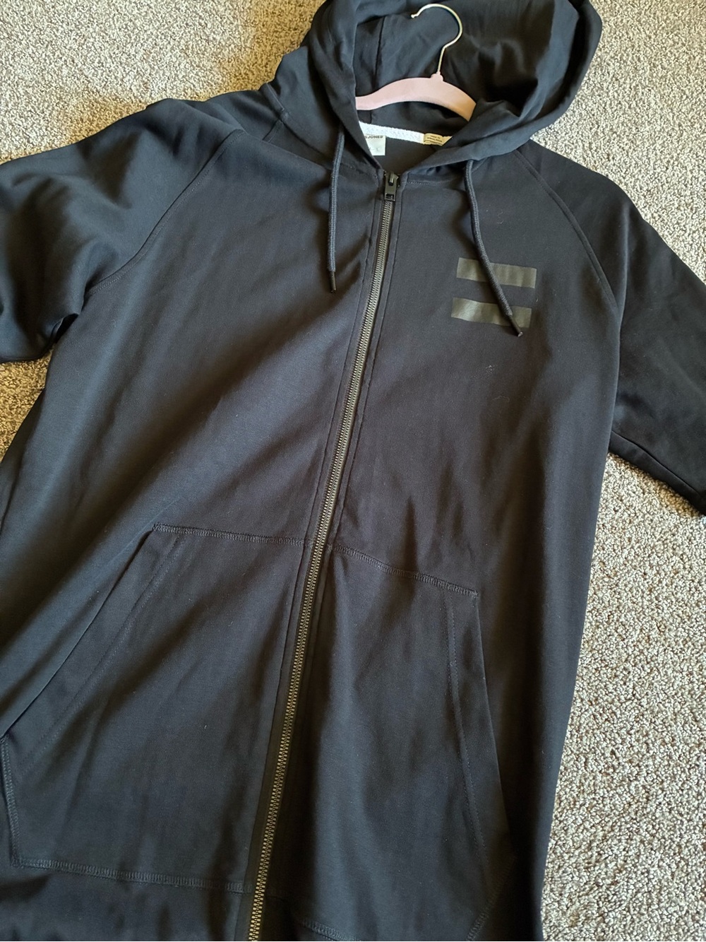 Jack & Jones Black Lightweight Full-Zip Hooded Jacket
